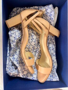 Sarah Flint Perfect Block Sandal 60 Nude Tan Leather (Size 7)